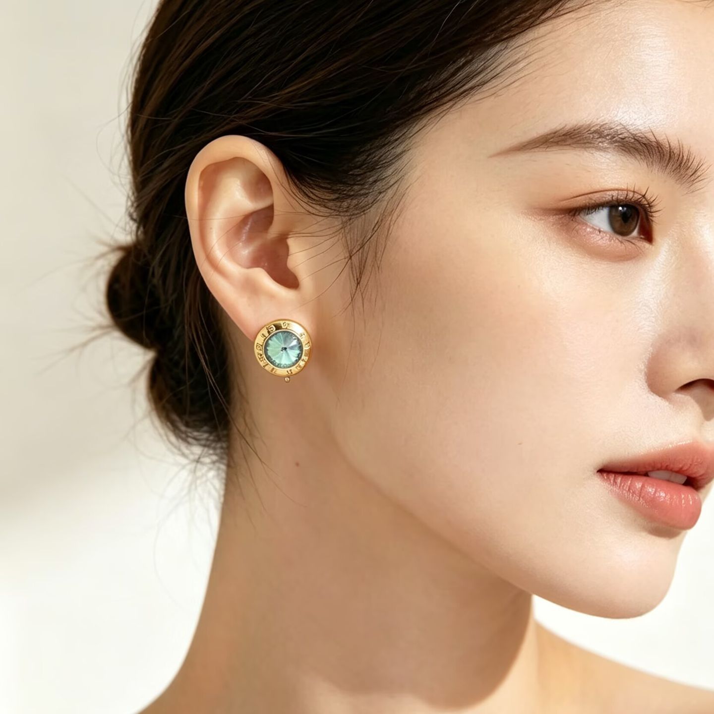 曼哈顿轻奢AB炫彩圆盘耳钉女款