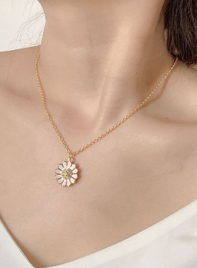 小众简约百搭雏菊花朵项链