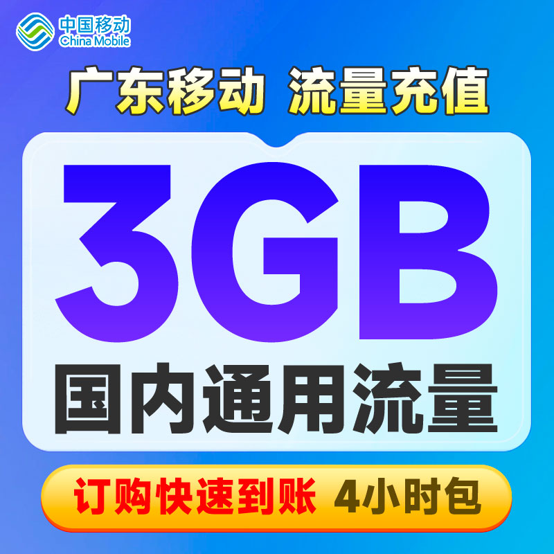 广东移动5元3GB流量小时包