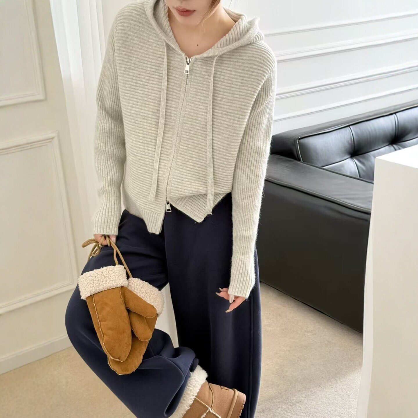 春装2026年新款今年流行漂亮巨好看的拉链毛衣开衫外套女针织上衣