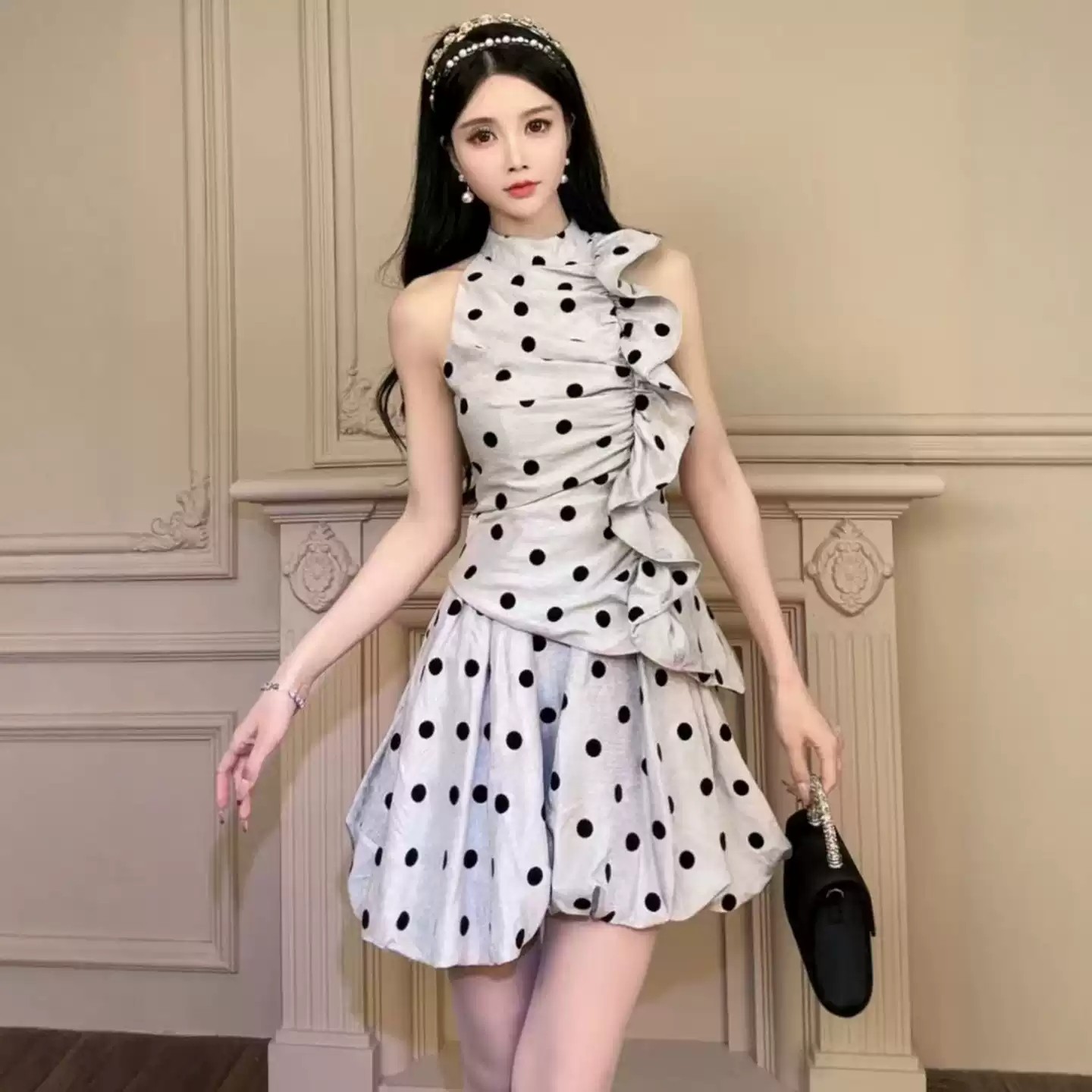 小众不撞款ins穿搭超火连衣裙图片