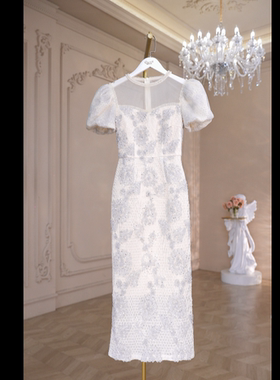 【十六原创】】法式风名媛显瘦优雅时尚连衣裙21755