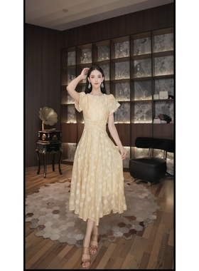 七爷定制 法式气质名媛显瘦优雅时尚连衣裙 45203