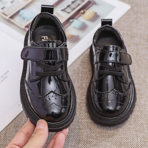 男童皮鞋真皮软底黑色儿童演出鞋