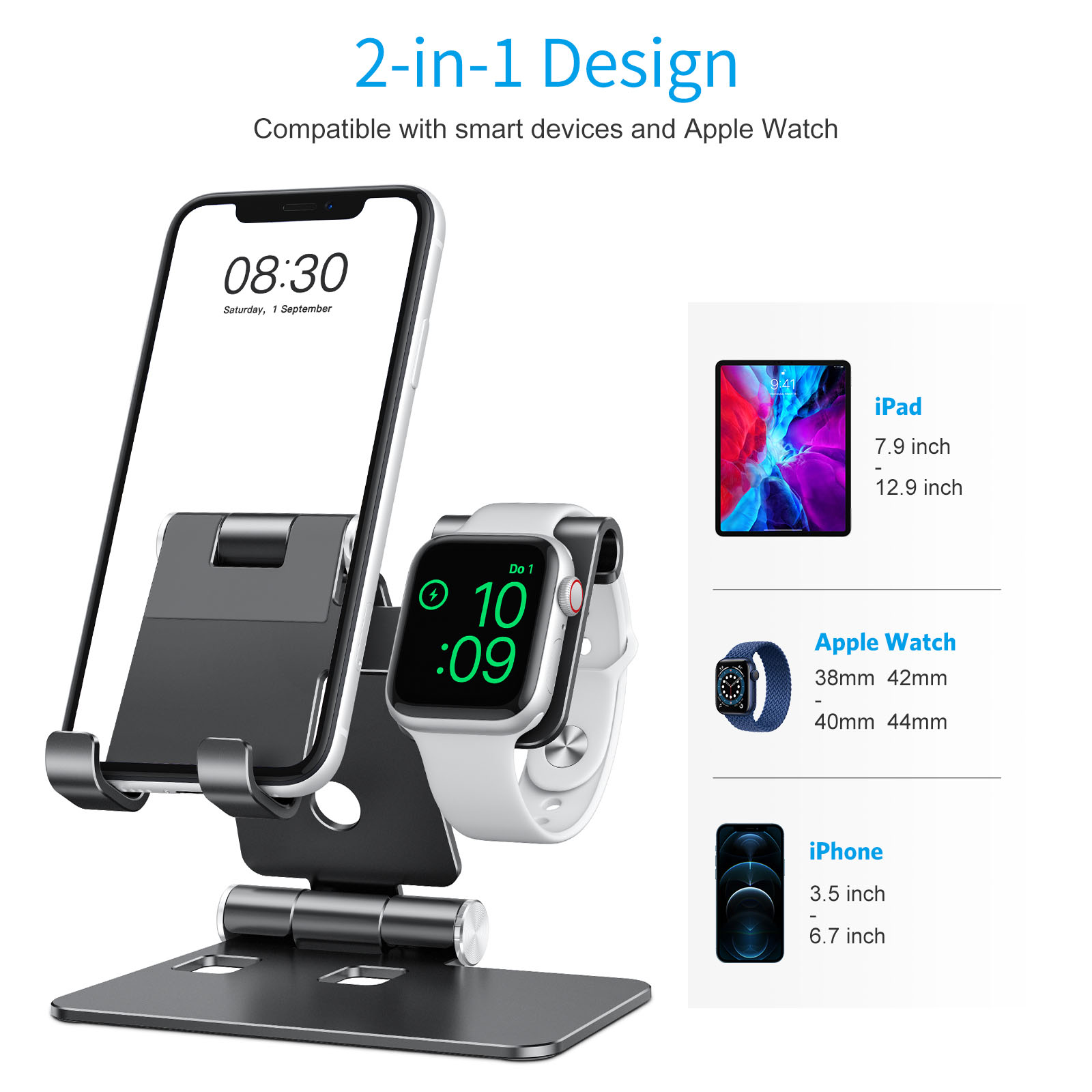 适用苹果手表充电支架applewatch充电底座桌面折叠式手机ipad支架