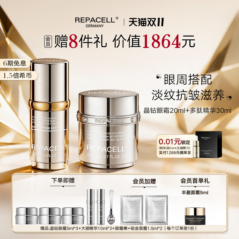 【双十一抢先购】REPACELL瑞铂希眼霜多肽精华淡化细纹焕亮眼周