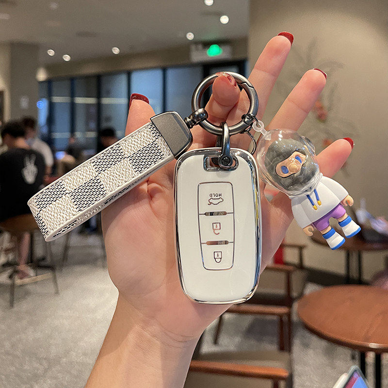 适用老款起亚智跑钥匙包k2狮跑k5福瑞迪汽车锁匙扣遥控套壳高档扣