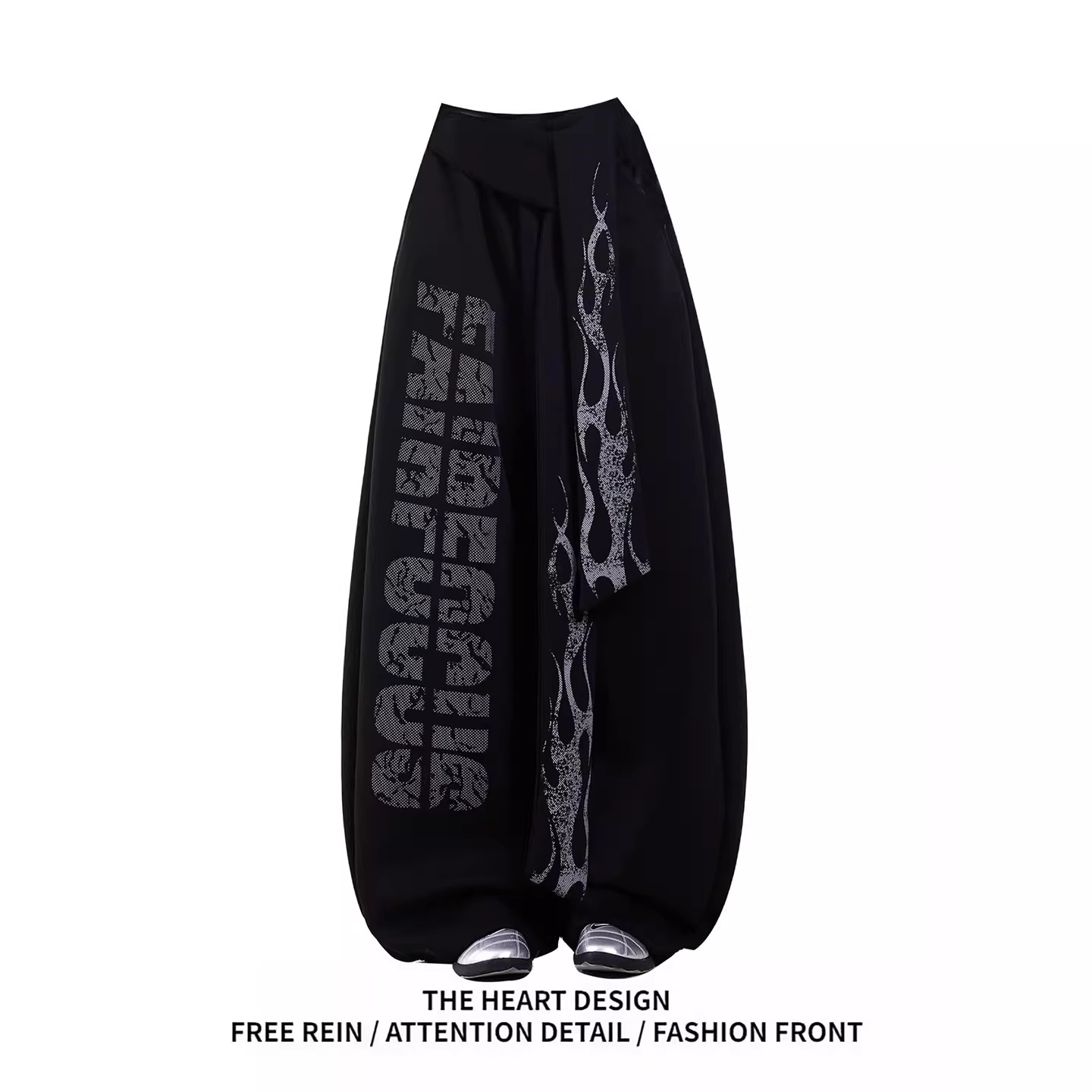 大码300斤美式复古字母火焰飘带弯刀裤子秋季宽松直筒阔腿休闲裤2,女装/女士精品,休闲裤,淘宝优惠券,粉丝福利购,淘宝优惠卷