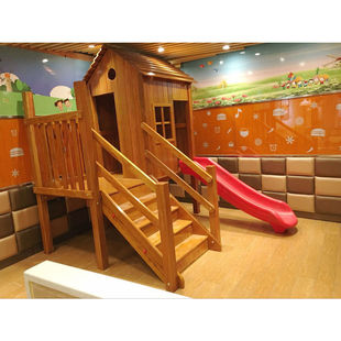 促销 肯德基滑梯组合儿童室内木质滑梯4S店木制滑梯小博士家庭滑梯