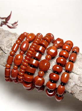 南红宝山散珠火焰纹满肉礼物手链