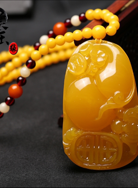 波罗的海蜜蜡吊坠琥珀项链貔貅