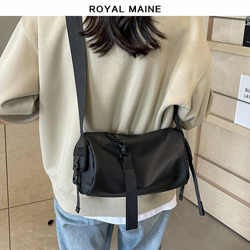 royalmaine时尚休闲运动女包黑色百搭斜挎包