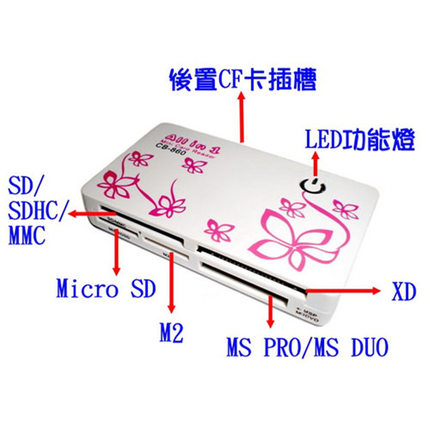 多功能手机读卡器SD/MS/TF/M2/CF/XD相机内存卡监控车载安卓苹果