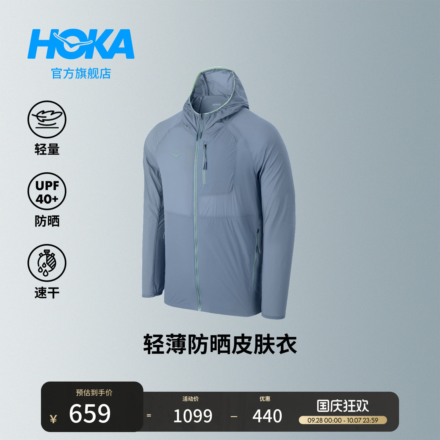 HOKA轻量便携透气皮肤衣图片