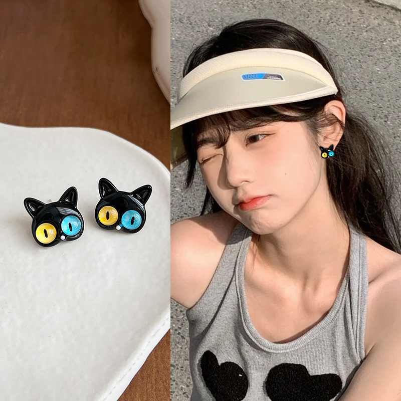 黑色可爱小猫咪蚊香盘耳夹