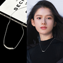 银色简约项链女高级感小众气质毛衣链百搭装 日常锁骨链配饰 饰新款
