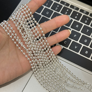 MISS JOJO原创设计简约百搭气质女圆珠素S925纯银手链