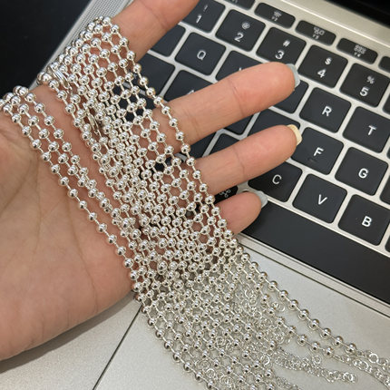 MISS JOJO原创设计简约百搭气质女圆珠素S925纯银手链