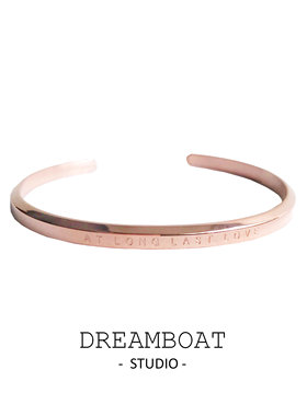 DREAMBOAT轻奢 钛钢电镀18K玫瑰金C型永恒的爱情侣开口手镯环礼物