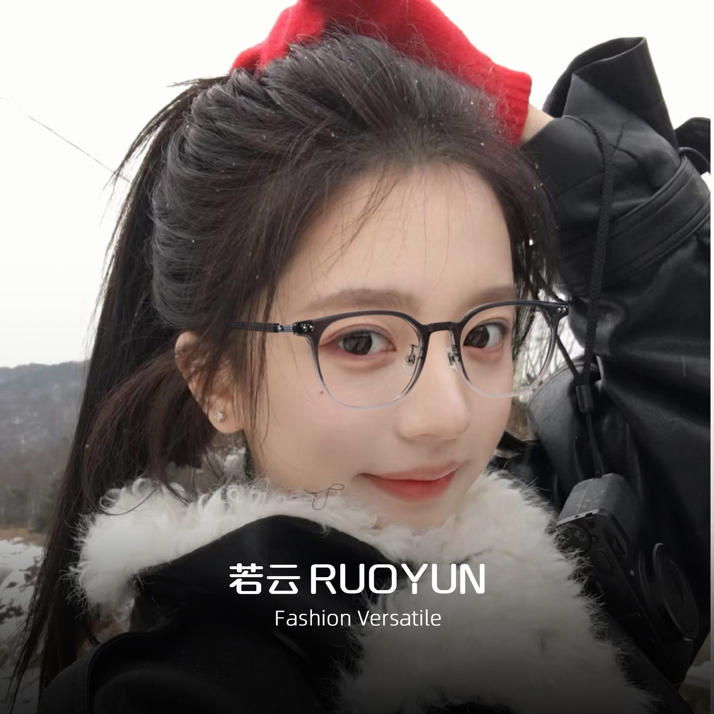 小众超轻渐变灰方框眼镜女清冷感素颜方圆脸显瘦近视可配度数镜框