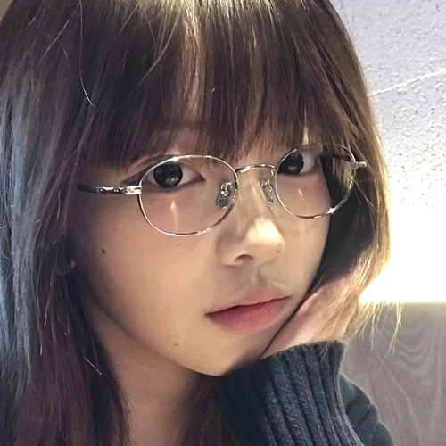 椭圆眼镜框超轻小脸纯钛小框