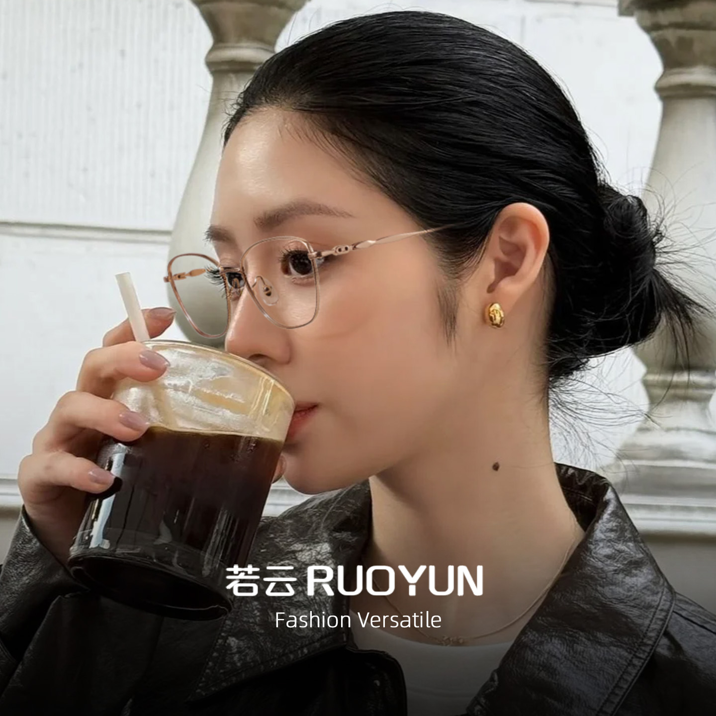 高智感金丝小框眼镜框女可配度数近视素颜气质老钱风防蓝光镜架