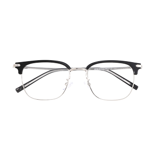 黑色半框眼镜女款近视防蓝光素颜眼镜框可配度数镜片超轻镜架女潮