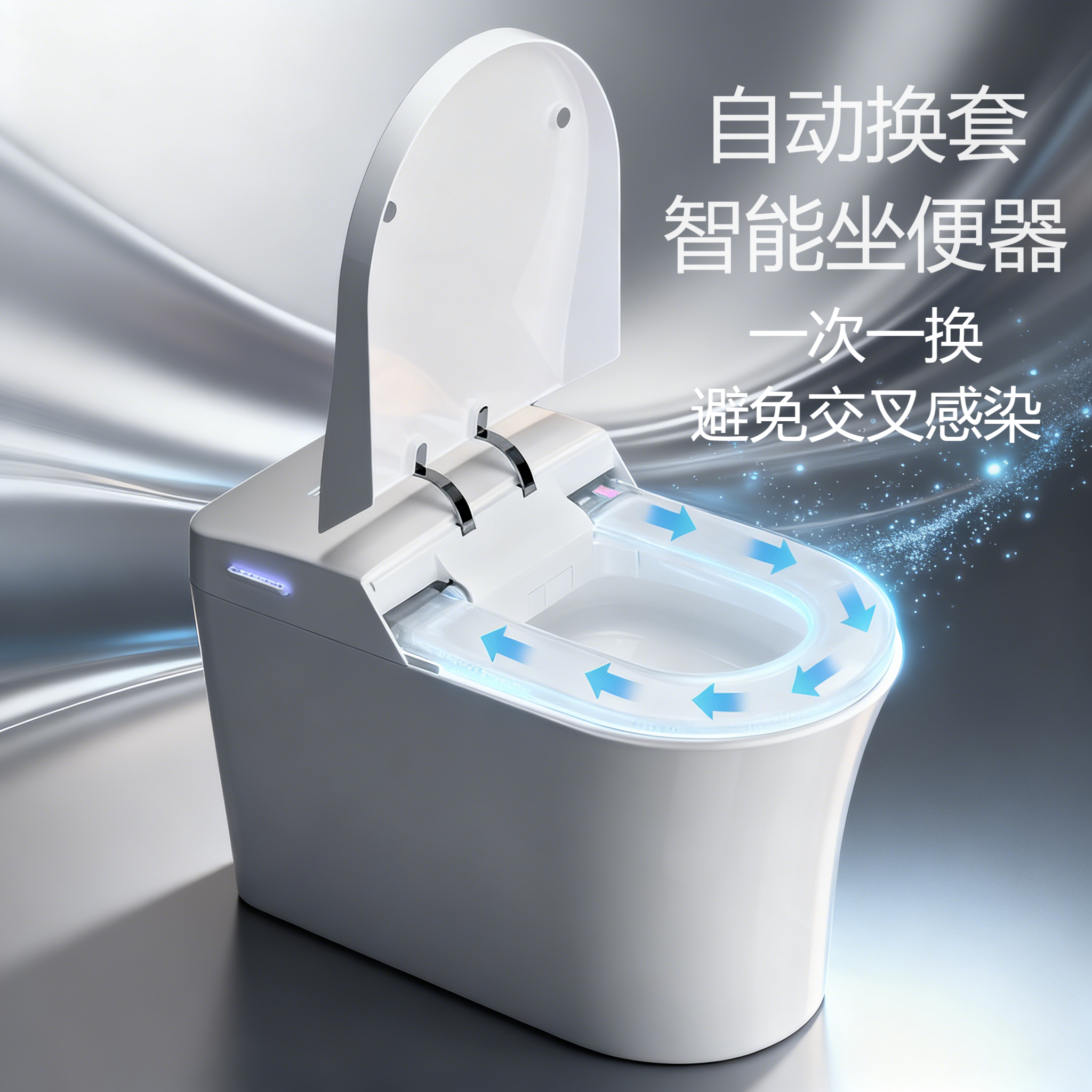 沐牌 全自动换套智能马桶公用一次性电动换垫纸走纸坐便器转转垫,家装主材,一体智能坐便器,淘宝优惠券,粉丝福利购,淘宝优惠卷