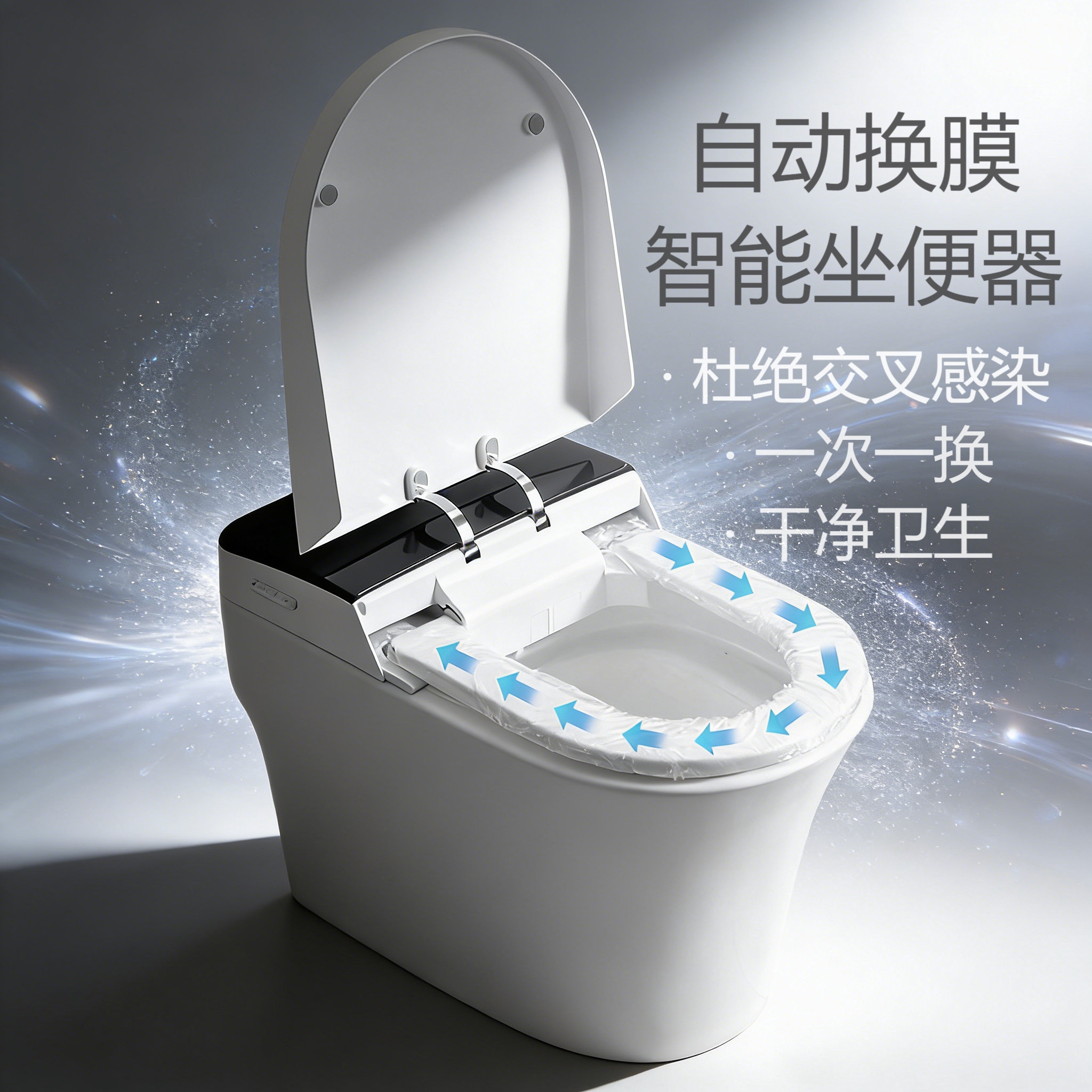 沐牌 全自动换套换膜智能马桶公用一次性电动换垫纸坐便器转转垫