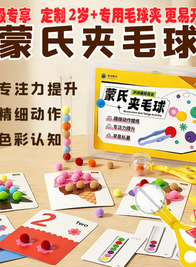 早教夹毛球蒙氏教具2岁数学启蒙