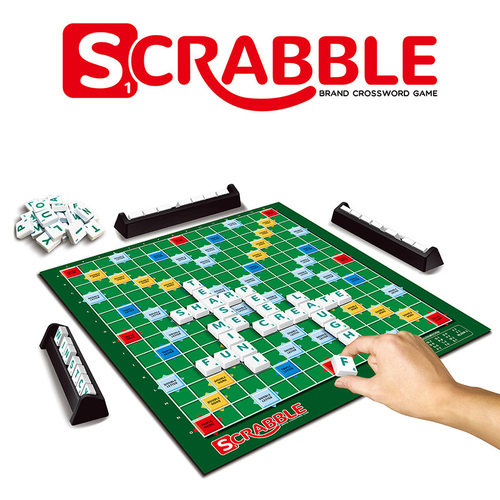 SCRABBLE 英文拼字游戏单词字母拼写互动亲子家庭 2-4人益智玩具