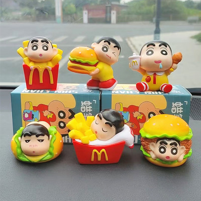 盲盒麦当劳蜡笔小新手办可爱公仔汽车内装饰潮玩摆件创意生日礼物