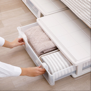 日本天马收纳箱抽屉式床底储物箱内衣服沙发下零食储藏收纳箱子