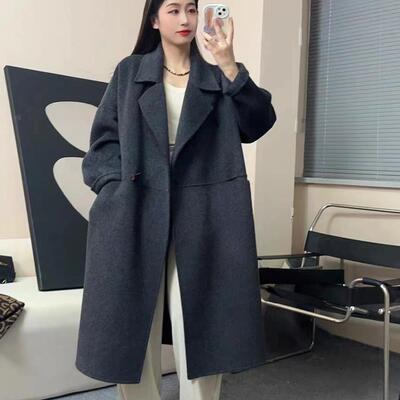 秋冬新款长毛双面羊毛大衣