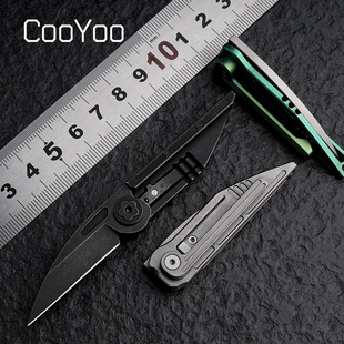 CooYoo激光L1迷你柳叶型战术小刀 M390户外随身便携EDC钥匙扣小刀