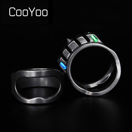 cooyooplus钛合金指环发光氚管