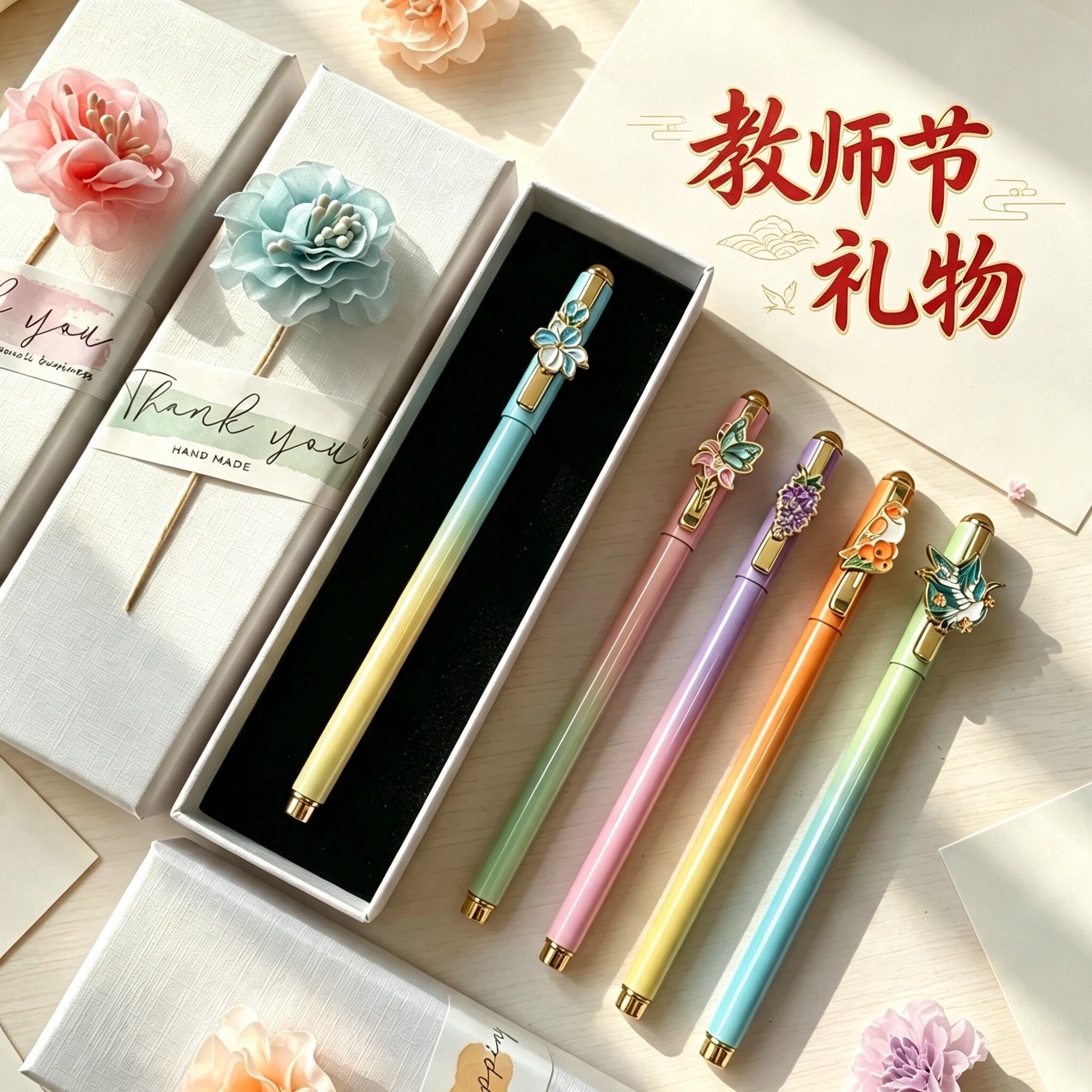 教师节礼物国风红笔礼盒送老师图片