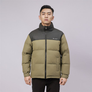 品牌撤柜冬季男士百搭舒适复古加厚时尚拼接休闲PU立领羽绒服