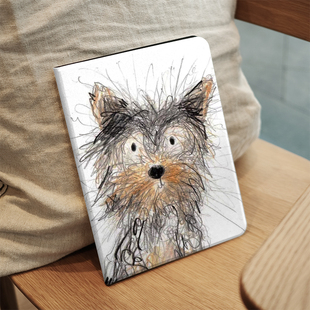 凌乱小狗ins风ipad保护套2024带笔槽款10.2平板壳mini6全包防摔12.9寸air6适用于苹果ipadpro11寸