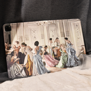 欧式 10.2平板air5壳mini6全包防摔12.9寸10.5适用于苹果ipadpro11寸保护壳 贵妇油画ipad保护套2022带笔槽款