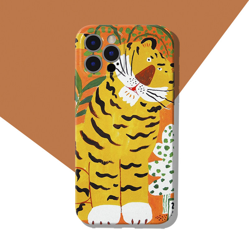 老虎新年插画卡通适用于苹果iphone14promax手机壳13全包创意12