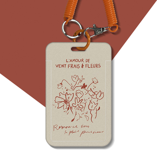 花卉复古ins风公交卡学生饭卡校园门禁卡证件卡套工牌钥匙链一体