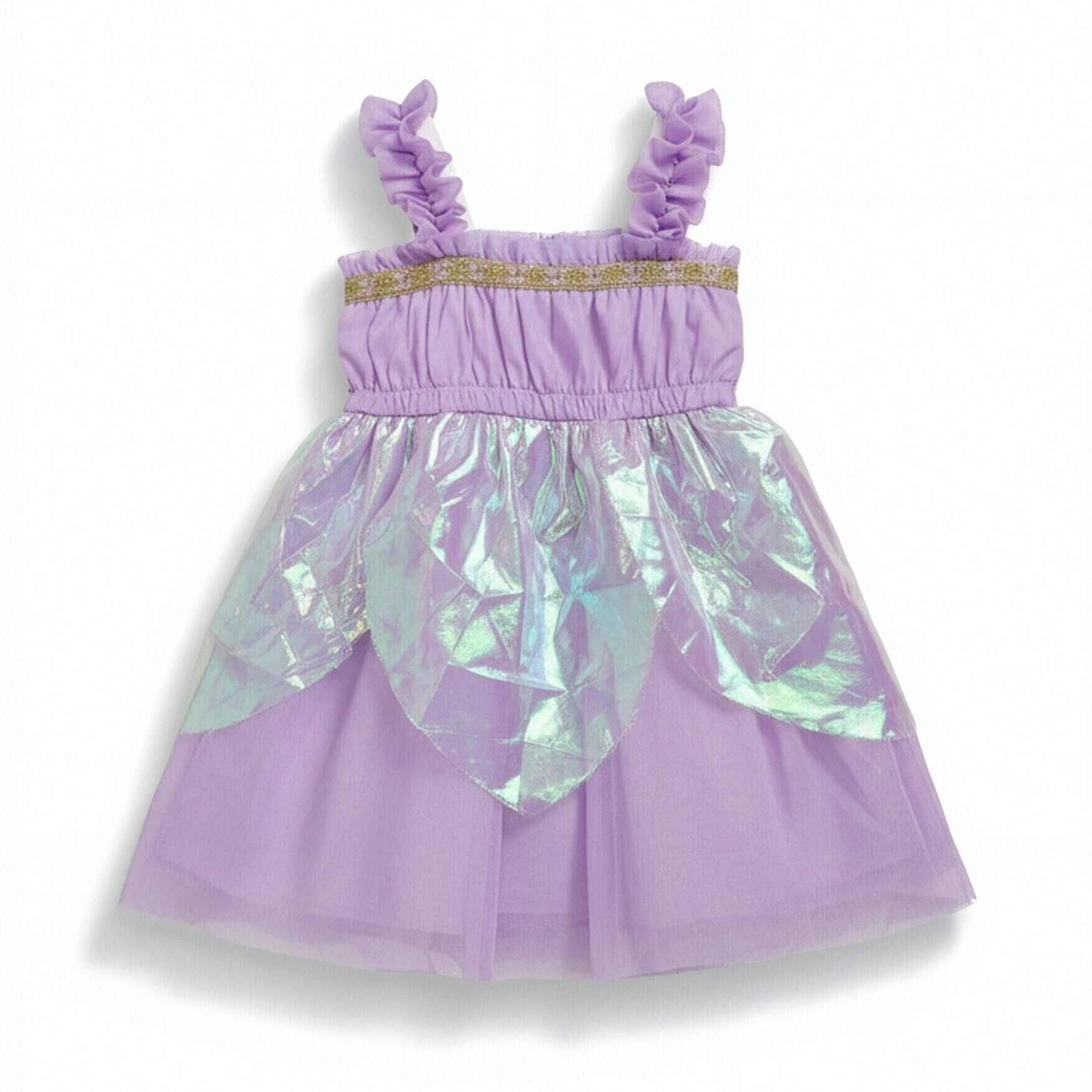 JANIE AND JACK花仙子木耳边优雅高档春秋夏女童吊带连衣裙公主裙