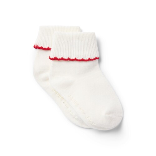 春夏女童高棉含量翻边短袜