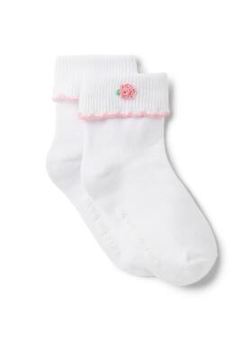 Janie and Jack四季绣花图案12款棉质6至24个月女童典雅短筒袜子