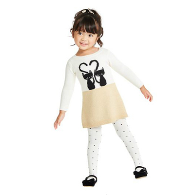 秋冬季长袖女童针织毛衣裙