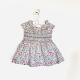 HOPE HENRY纯棉夏季 碎花抓皱圆领花边女童隐形拉链女童连衣裙