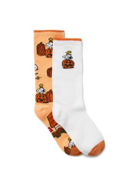 JANIE AND JACK四季通用橙色和白色卡通图案男童长筒袜子