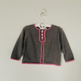 配裙针织毛衣开衫 JANIE 18个月花边女童短款 JACK灰色纯棉12 AND