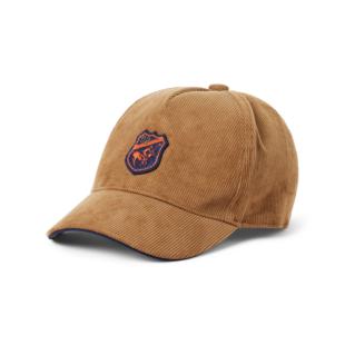 JANIE JACK纯棉灯芯绒深卡其色春秋复古男童遮阳遮阳棒球帽 AND